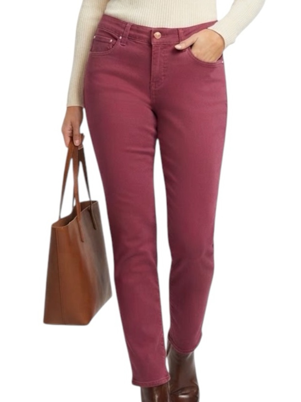 JAG Cecilia Skinny Jeans Bordeaux Red 12